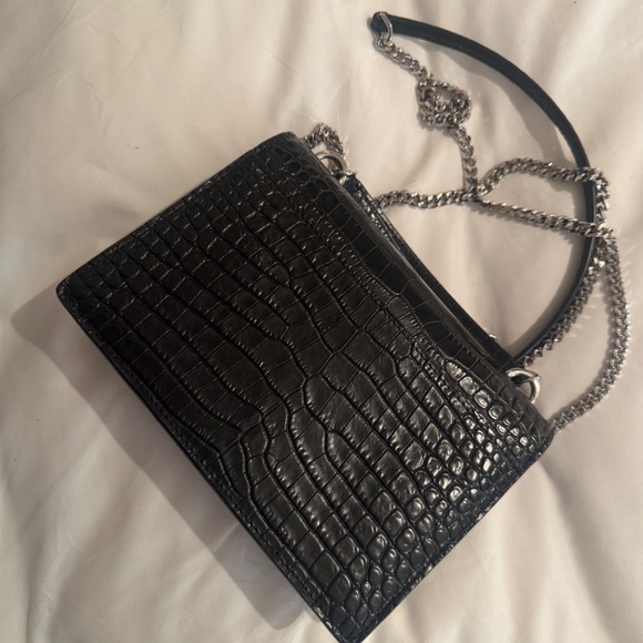 SUNSET CHAIN WALLET IN CROCODILE-EMBOSSED SHINY LEATHER - Picture 3 of 8